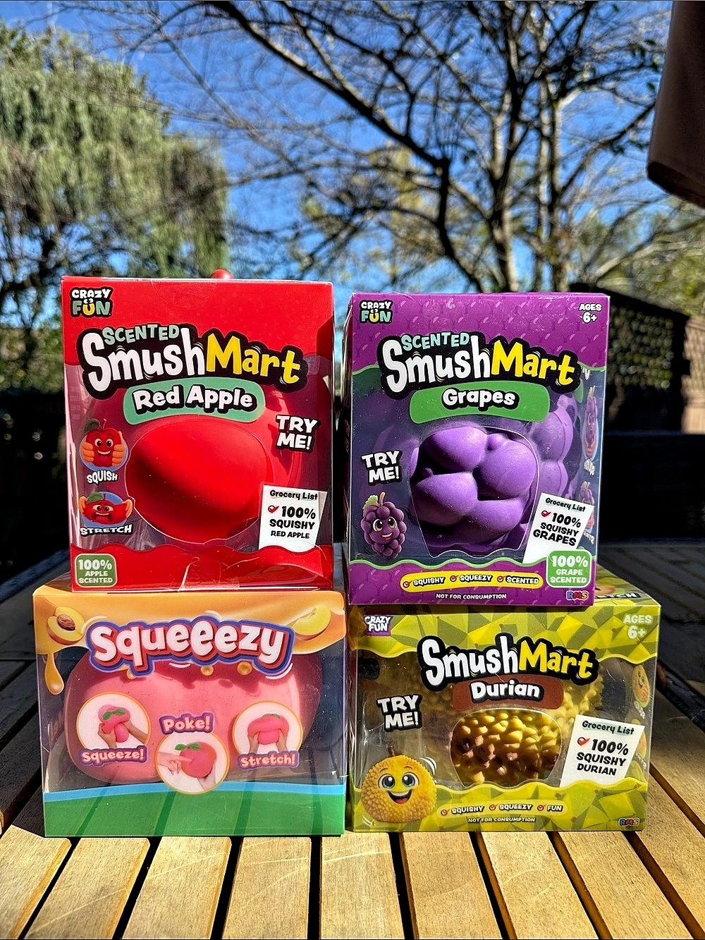 Scented Smush Mart Scented Squishy Toy durian, grapes, apple peach